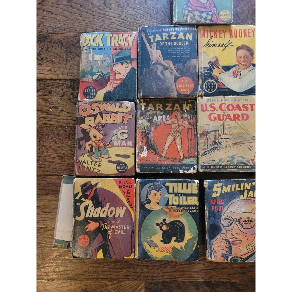 Vintage Big Little Books Lot of 13 Various Stories Poor to good Condition